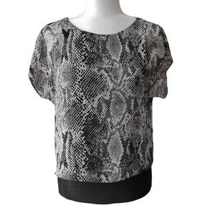 Express NWT Layered Snakeskin Print Blouse Women's XS